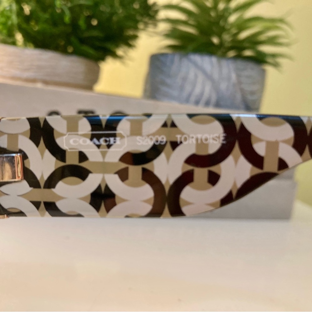 Coach Tan Patterned Glasses Frames With Case - image 4